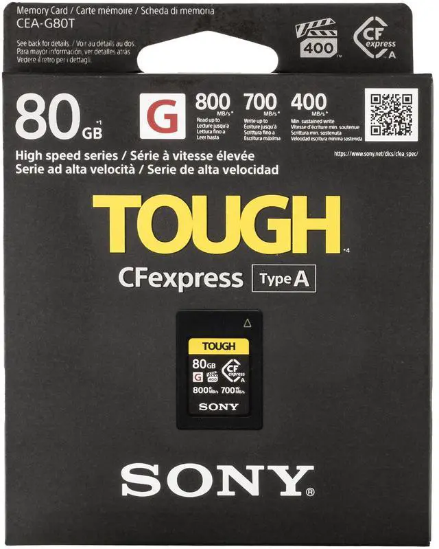 Alt view image 15 of 15 - Sony TOUGH 80GB CFexpress Type A Memory Card #CEAG80T