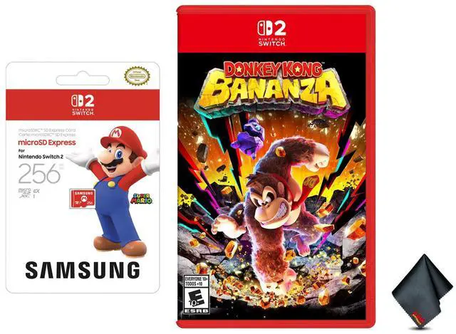Main image of Nintendo Donkey Kong Bananza for Switch 2 Bundle With Samsung microSD Express Card 256GB + Microfiber Cleaning Cloth