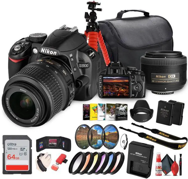 Main image of Nikon D3100 DSLR Camera Kit with 18-55mm VR Lens  Beginner-Friendly & Compact + More