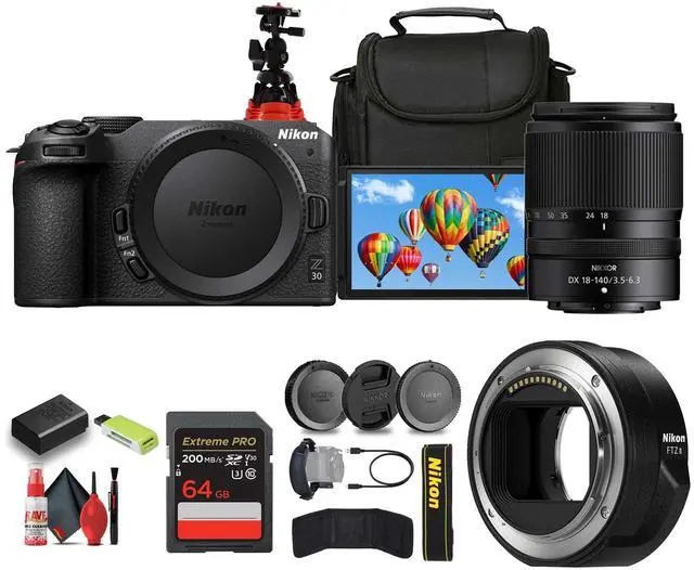 Main image of Nikon Z30 Lightweight Mirrorless Camera with DX 18-140mm Lens Bundle