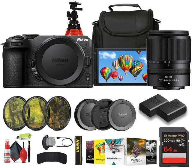 Main image of Nikon Z30 Lightweight Mirrorless Camera with DX 18-140mm Lens Bundle