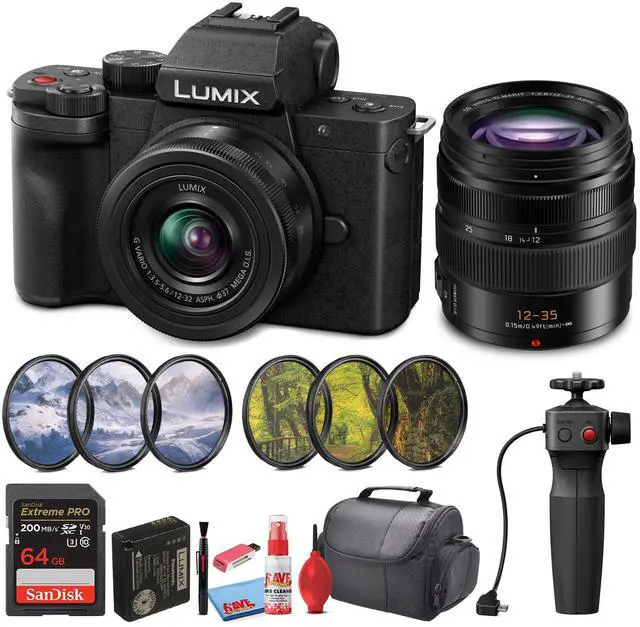 Main image of Panasonic Lumix G100 4K Mirrorless Camera with 12-32mm Lens and Tripod Grip Kit