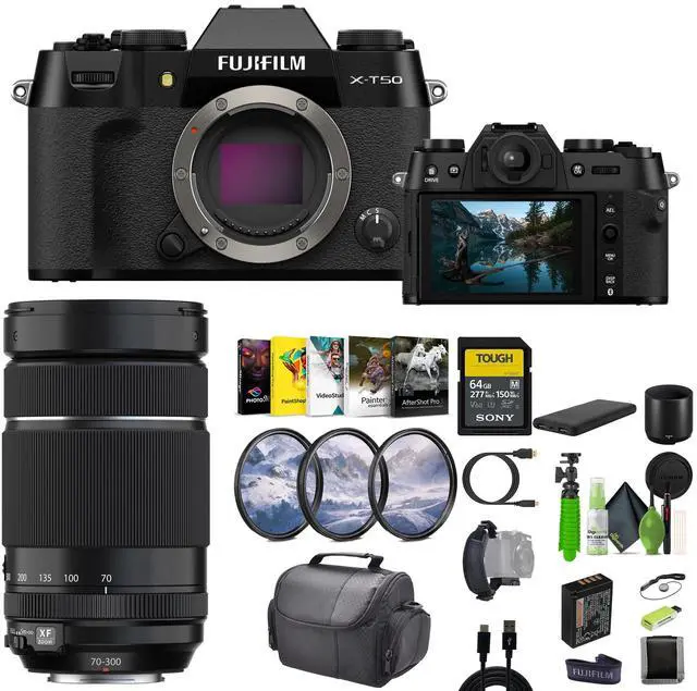 Main image of Fujifilm X-T50 Mirrorless Digital Camera + XF 70-300mm f/4-5.6 R LM Lens + More