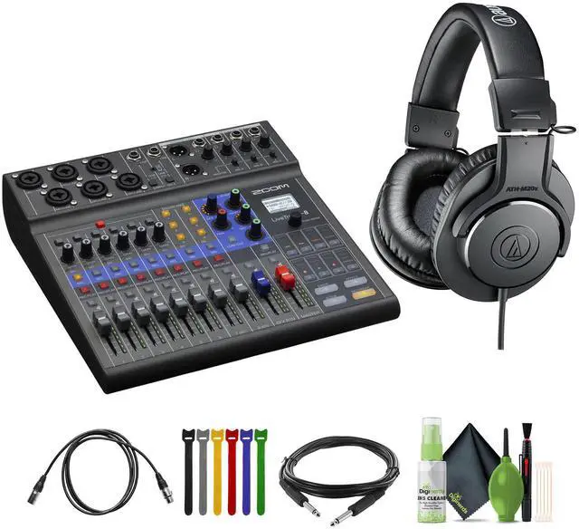 Main image of Zoom LiveTrak L-8 Portable 8-Channel Digital Mixer, ATH-M20x Headphones