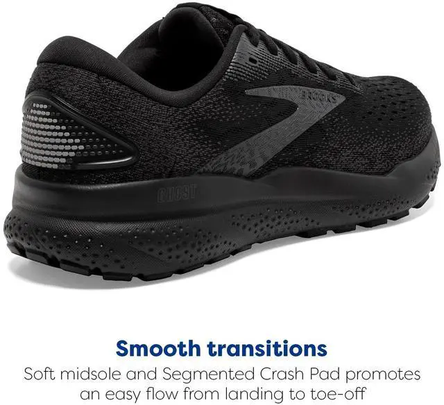 Alt view image 4 of 4 - Brooks Womens Ghost 16 Neutral Running Shoe - Black/Black/Ebony - 6 Medium