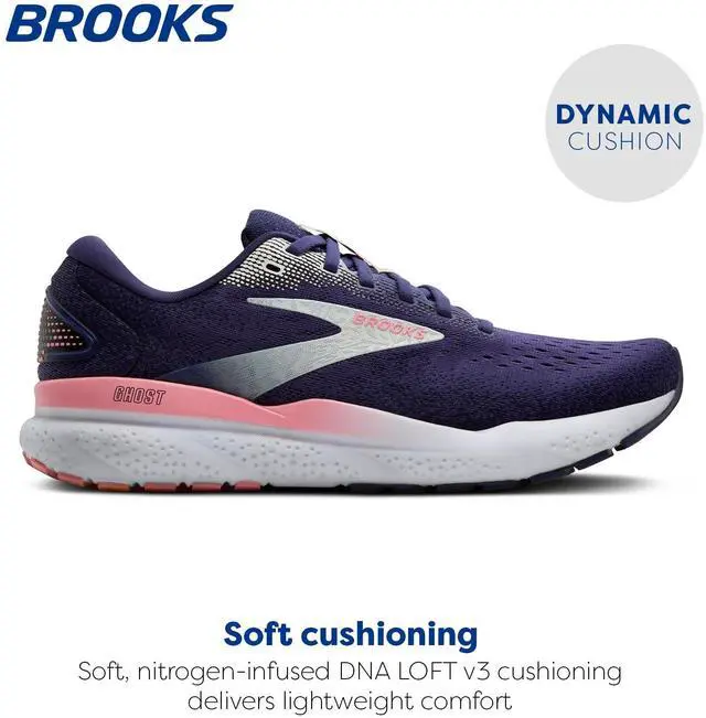 Alt view image 2 of 3 - Brooks Womens Ghost 16 Neutral Running Shoe - Blue Ribbon/Dianthus/Peacoat - 8.5 Medium