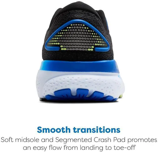 Alt view image 3 of 3 - Brooks Mens Ghost 16 Neutral Running Shoe - Black/Cobalt/Neo Yellow - 9.5 Medium