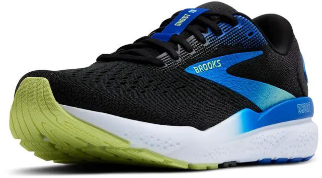 Main image of Brooks Mens Ghost 16 Neutral Running Shoe - Black/Cobalt/Neo Yellow - 9.5 Medium