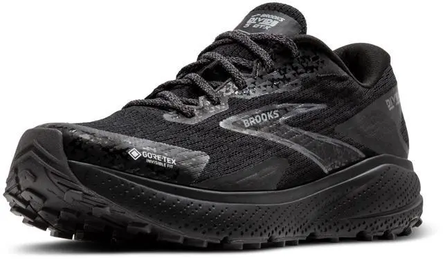 Main image of Brooks Womens Divide 5 GTX Waterproof Trail Running Shoe - Black/Alloy/Primer Grey - 5.5 Medium
