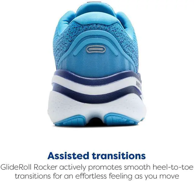 Alt view image 3 of 3 - Brooks Mens Ghost Max 2 Neutral Running & Walking Shoe - Bonnie Blue/Blue Ribbon/Yellow - 10.5 Medium
