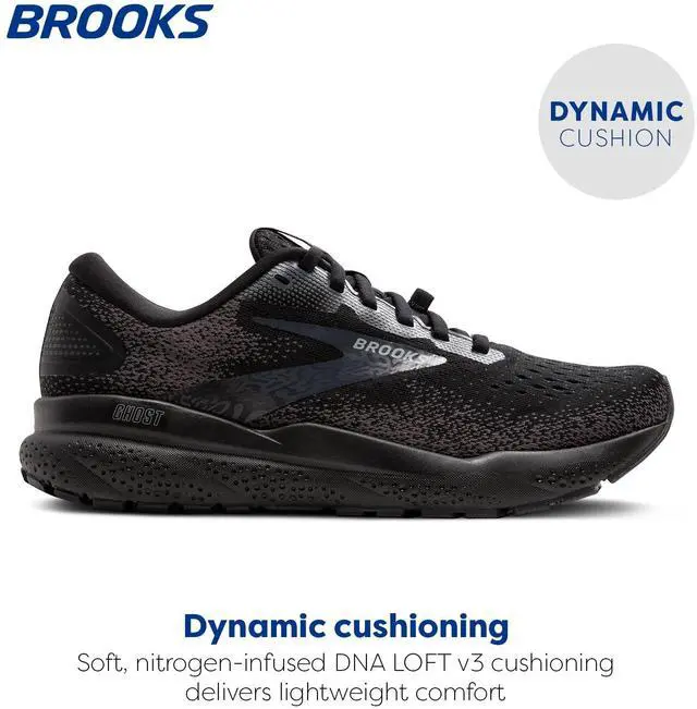 Alt view image 3 of 4 - Brooks Men's Ghost 16 GTX Waterproof Neutral Running Shoe - Black/Black/Ebony - 7 Medium