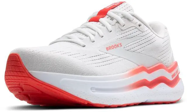 Alt view image 2 of 4 - Brooks Womens Ghost Max 2 Neutral Running & Walking Shoe - White/Hot Coral - 9 Medium