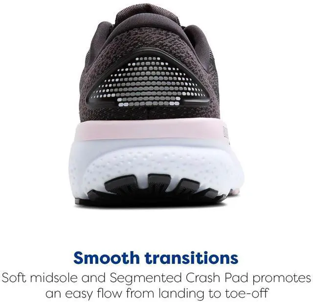 Alt view image 3 of 3 - Brooks Womens Ghost 16 Neutral Running Shoe - Black/White/Orchid Ice - 6.5 Medium