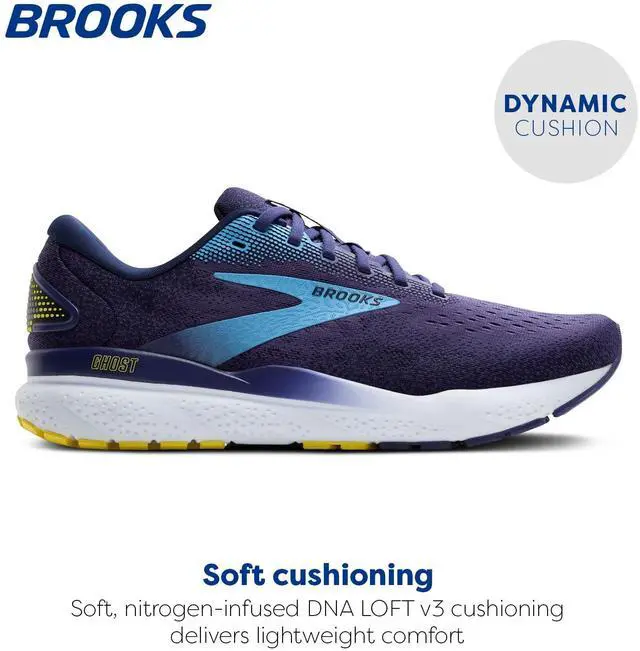 Alt view image 3 of 4 - Brooks Mens Ghost 16 Neutral Running Shoe - Blue/Bonnie Blue/Yellow - 11.5 Medium