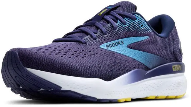 Alt view image 2 of 4 - Brooks Mens Ghost 16 Neutral Running Shoe - Blue/Bonnie Blue/Yellow - 11.5 Medium