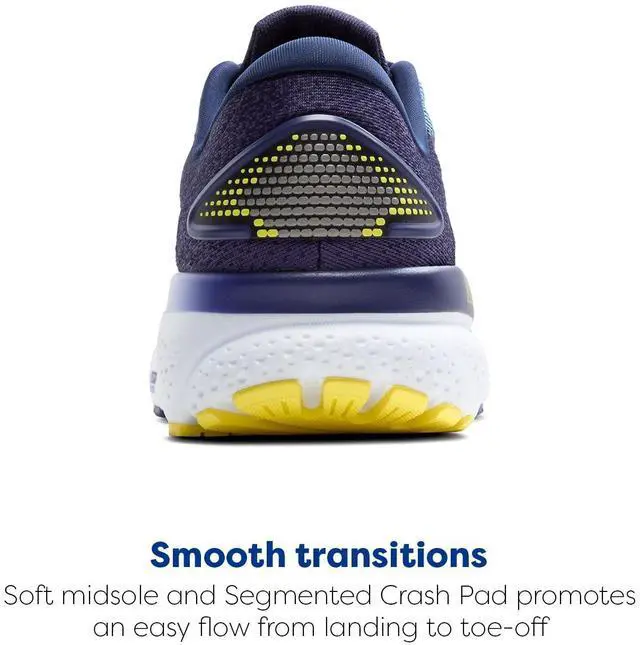 Alt view image 4 of 4 - Brooks Mens Ghost 16 Neutral Running Shoe - Blue/Bonnie Blue/Yellow - 11.5 Medium