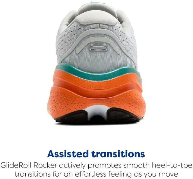 Alt view image 4 of 4 - Brooks Mens Ghost Max 2 Neutral Running & Walking Shoe - Oyster Mushroom/Orange/Teal - 8.5 Medium