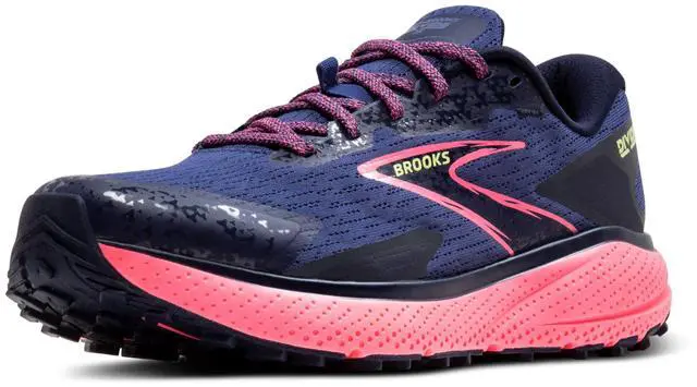 Main image of Brooks Womens Divide 5 Trail Running Shoe - Grey Blue/Pink/Lime - 8 Medium