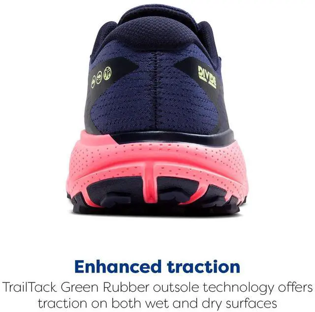 Alt view image 3 of 3 - Brooks Womens Divide 5 Trail Running Shoe - Grey Blue/Pink/Lime - 8 Medium