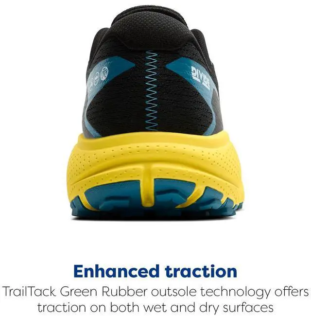 Alt view image 3 of 3 - Brooks Mens Divide 5 Trail Running Shoe - Black/Celestial/Quince - 9.5 Medium