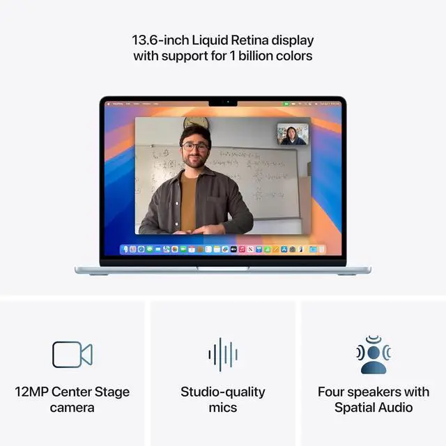 Alt view image 4 of 4 - Apple 2025 MacBook Air 13-inch Laptop with M4 chip: Built for Apple Intelligence, 13.6-inch Liquid Retina Display, 16GB Unified Memory, 512GB SSD Storage, 12MP Center Stage Camera, Touch ID; Silver