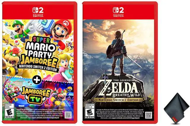 Main image of Nintendo Super Mario Party Jamboree Switch 2 Edition + Jamboree TV + The Legend of Zelda: Breath of the Wild + Microfiber Cleaning Cloth