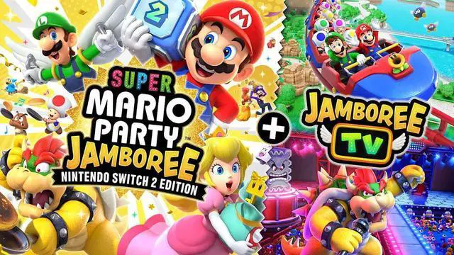 Alt view image 2 of 4 - Nintendo Super Mario Party Jamboree Switch 2 Edition + Jamboree TV + The Legend of Zelda: Breath of the Wild + Microfiber Cleaning Cloth