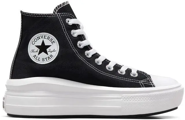 Alt view image 2 of 3 - Converse Chuck Taylor All Star Move Women's Laceup Canvas Platform Sneakers (Black White, US 10)