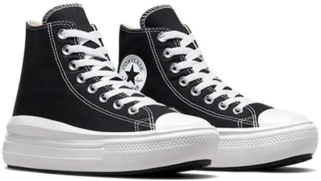 Alt view image 3 of 3 - Converse Chuck Taylor All Star Move Women's Laceup Canvas Platform Sneakers (Black White, US 10)