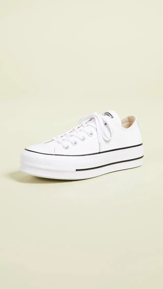Alt view image 3 of 3 - Converse Women's Chuck Taylor All Star Lift Clean Sneaker, White/Black/White, 5.5