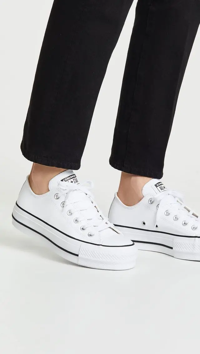 Alt view image 3 of 3 - Converse Women's Chuck Taylor All Star Lift Clean Sneaker, White/Black/White, 9.5