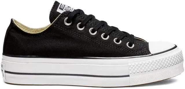 Alt view image 2 of 3 - Converse Women's Lift Canvas Low Top Sneaker, Black/White/White, 7 M US