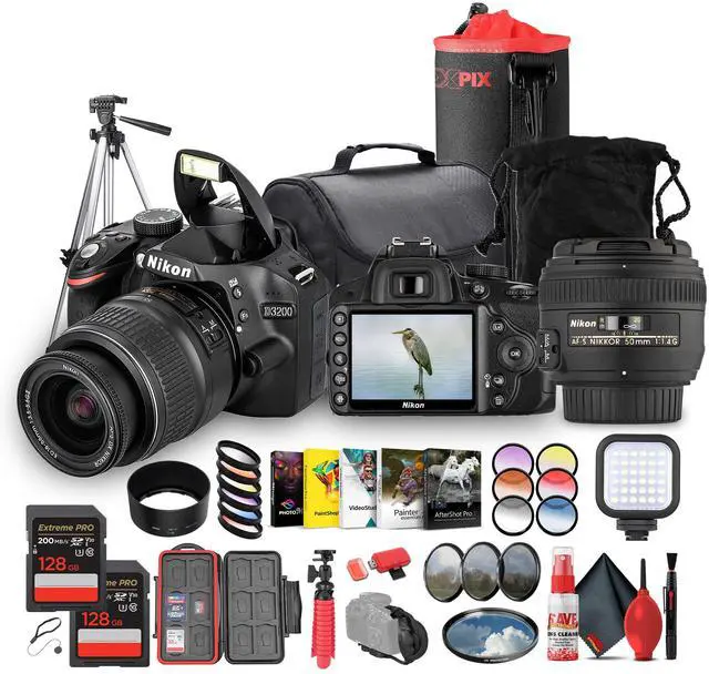 Main image of Nikon D3200 DSLR Camera with 18-55mm VR Lens 24.2MP, Full HD 1080p Video + More (Bundle)