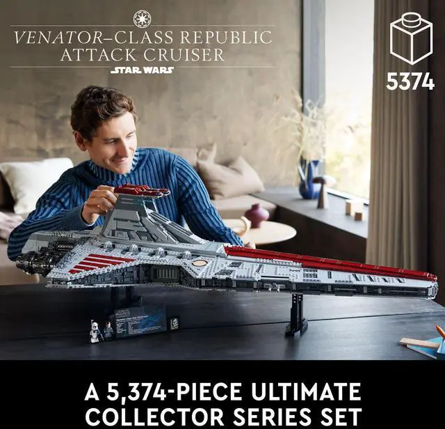 Alt view image 8 of 9 - LEGO Star Wars Venator-Class Attack Cruiser Building Set, 5374 Pieces, Age 18+
