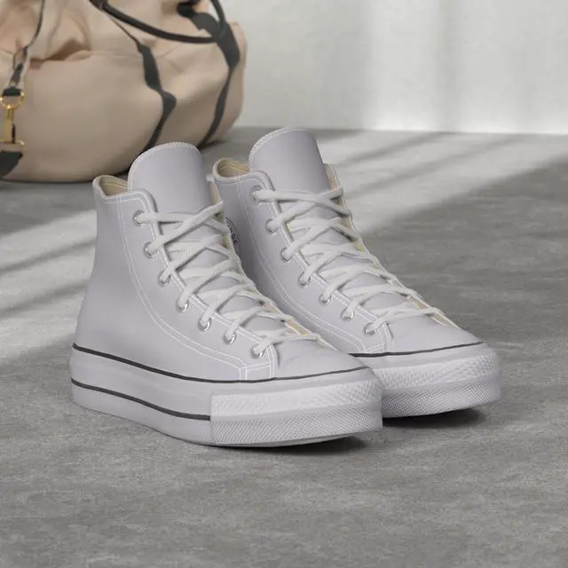Alt view image 3 of 4 - Converse Women's Chuck Taylor All Star Lift Clean HIGH TOP Sneaker, White/Black/White, 5.5