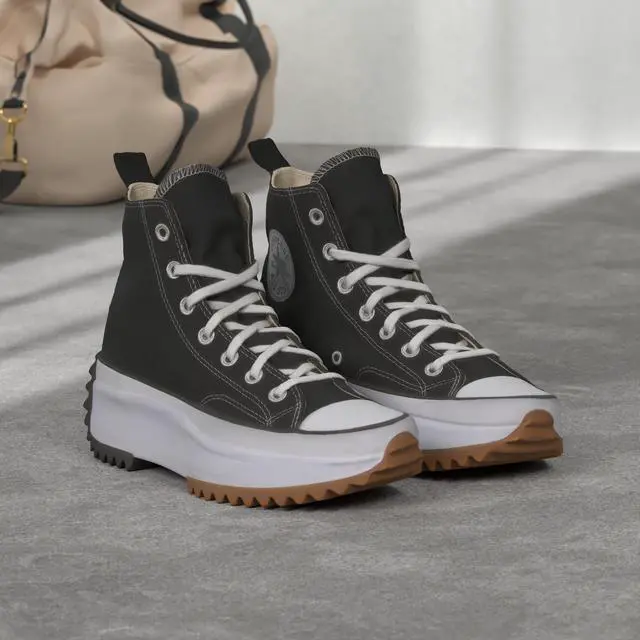 Alt view image 2 of 3 - Converse Run Star Hike Hi Sneakers, Black/White/Gum, 5.5 US Women/4 US Men