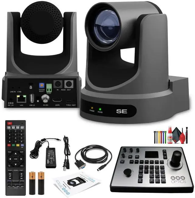 Main image of PTZOptics Move SE PTZ Camera with 20x Optical Zoom (Gray) (PT20X-SE-GY-G3) + PTZOptics PT-JOY-G4 Controller