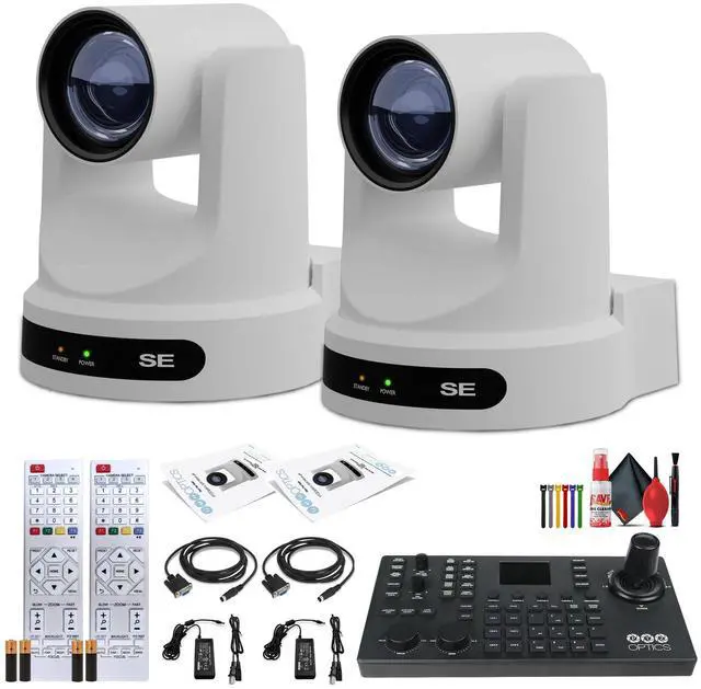 Main image of 2 x PTZOptics Move SE PTZ Camera with 20x Optical Zoom (PT20X-SE-WH-G3) + SuperJoy PTZ Camera Controller
