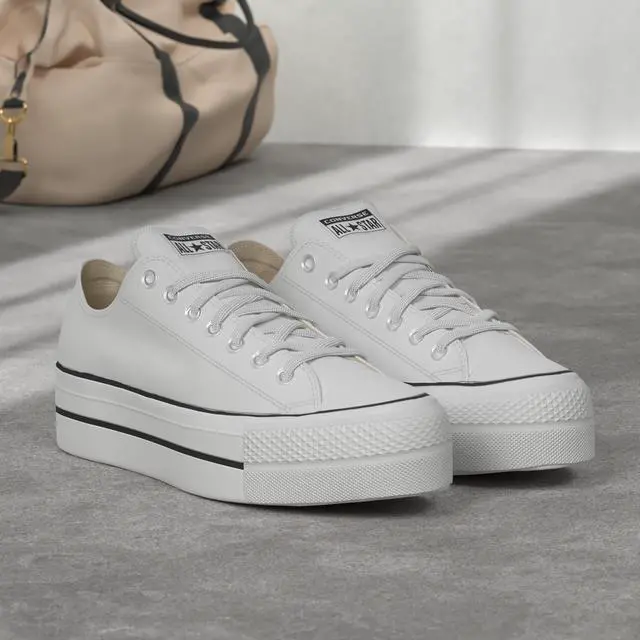 Alt view image 2 of 3 - Converse Women's Chuck Taylor All Star Lift Clean Sneaker, White/Black/White, 5.5