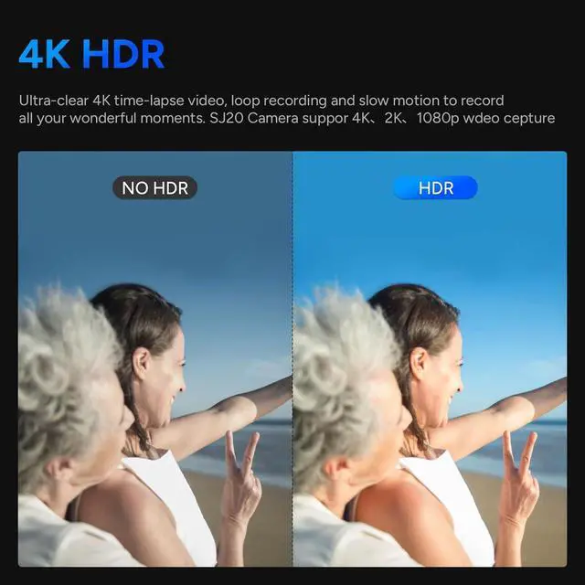 Alt view image 4 of 4 - SJCAM SJ20 Action Camera 4K 20MP HDR Camera with Dual Lens,Dual Screen,Dual Batteries. f2.0/f1.3 Dual Sensor, Low Light Night Vision Camera,Stabilization 2.0 5G WiFi Cam,131ft Under-Waterproof Camera
