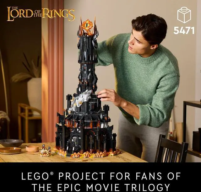 Alt view image 3 of 4 - LEGO Icons Lord of The Rings Barad-dûr Building Set for Adults - Lord of The Rings Collectible for Fans - Includes 6 Minifigures - Gift for Men and Women - 10333