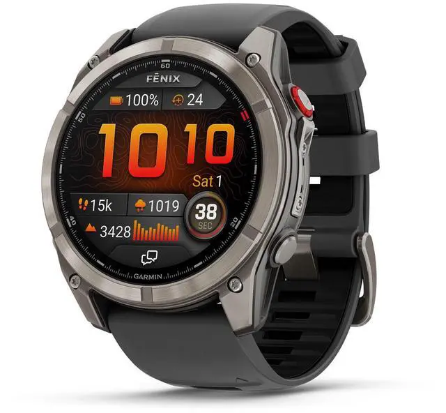 Alt view image 2 of 4 - Garmin Fenix 8 Pro  51 mm, AMOLED, Sapphire, Titanium with Graphite/Black Silicone Band