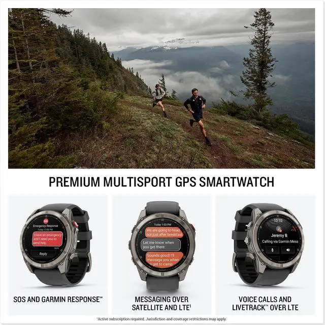 Alt view image 3 of 4 - Garmin Fenix 8 Pro  51 mm, AMOLED, Sapphire, Titanium with Graphite/Black Silicone Band