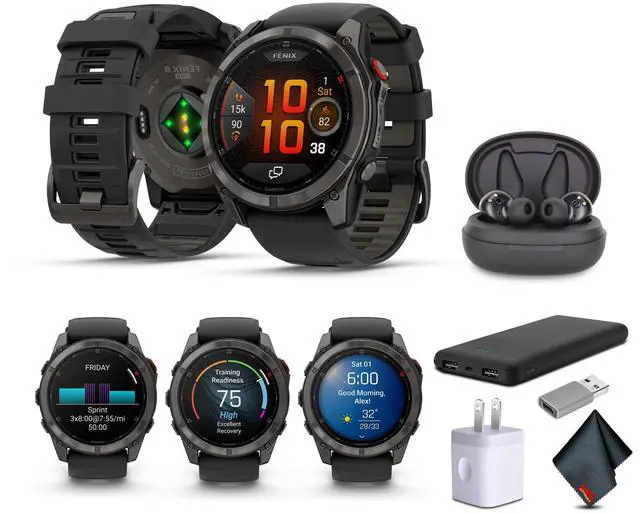 Main image of Garmin Fenix 8 Pro  51 mm, AMOLED, Sapphire, Carbon Gray DLC Titanium with Black/Pebble Gray Silicone Band