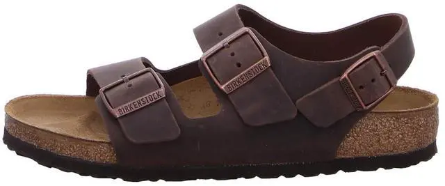 Alt view image 3 of 3 - Birkenstock Unisex Milano Leather Sandals, Habana Brown, 41