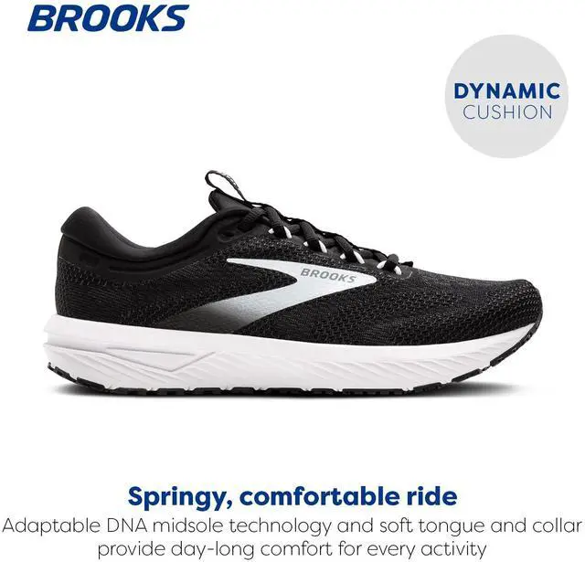 Alt view image 2 of 3 - Brooks Womens Revel 7 Neutral Running Shoe - Black/White - 5 Medium