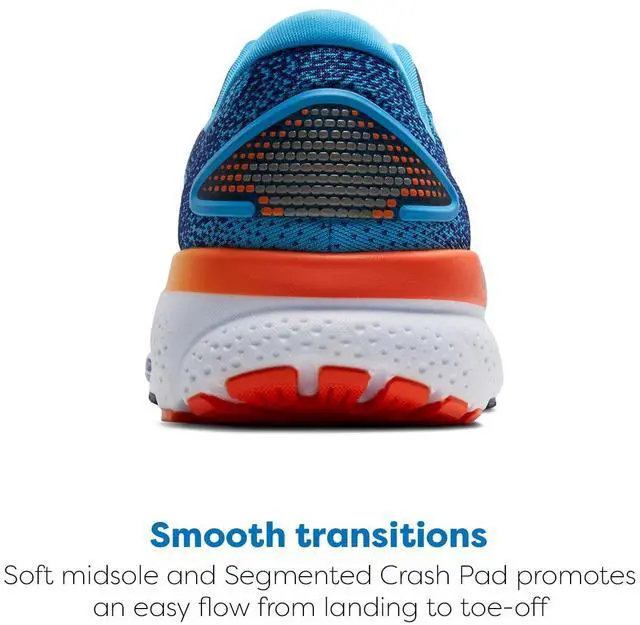 Alt view image 3 of 3 - Brooks Mens Ghost 16 Neutral Running Shoe - Bonnie Blue/Blue Ribbon/Orange - 12 Medium