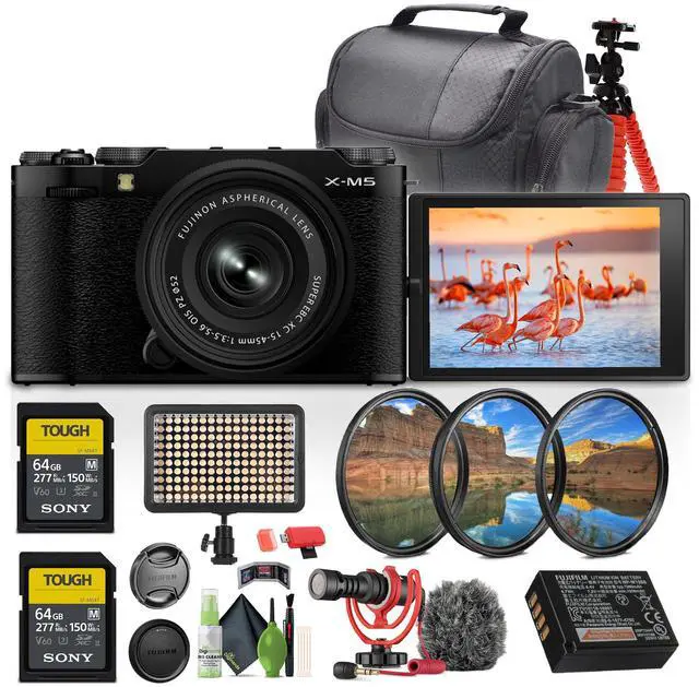 Main image of Fujifilm X-M5 Mirrorless Camera + XC 15-45mm f/3.5-5.6 OIS Lens+Rode Microphone