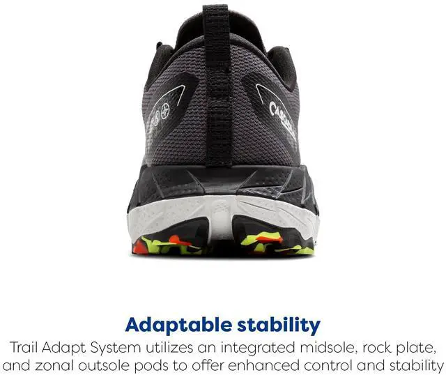 Alt view image 3 of 3 - Brooks Mens Cascadia 18 GTX Waterproof Mountain Trail Running Shoe - Blackened Pearl/Black/Tomato - 9 Medium