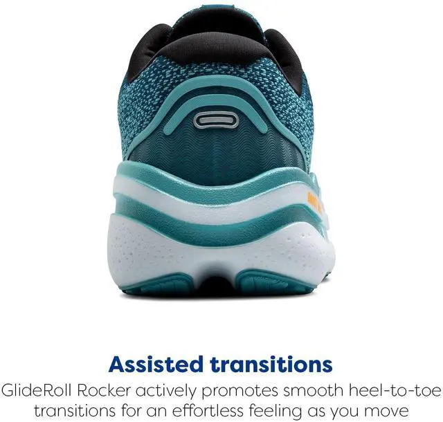 Alt view image 4 of 4 - Brooks Mens Ghost Max 2 Neutral Running & Walking Shoe - Moroccan Blue/Aqua/Orange Pop - 10 Medium